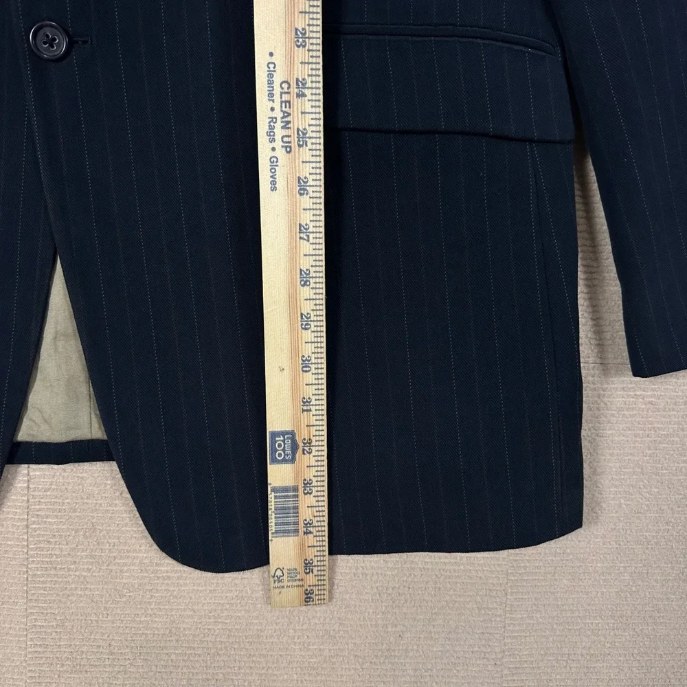 Banana Republic Blazer Mens 48L Black Pinstripe 100% Cotton Vintage 2005